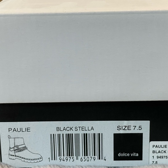 Dolce Vita Pauline Buckle and Chain Strap Biker Boots Size 7.5 New in Box - Picture 2 of 4